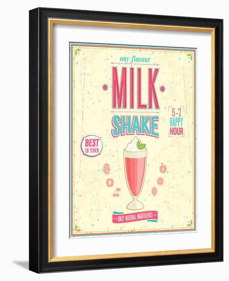 Vintage Milkshake Poster-avean-Framed Art Print