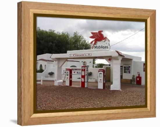 Vintage Mobil Gas Station, Ellensburg, Washington, USA-Nancy & Steve Ross-Framed Premier Image Canvas