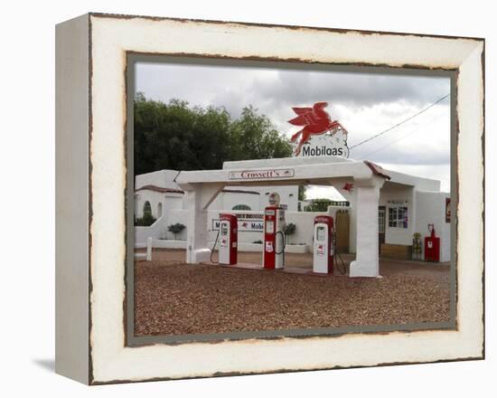 Vintage Mobil Gas Station, Ellensburg, Washington, USA-Nancy & Steve Ross-Framed Premier Image Canvas