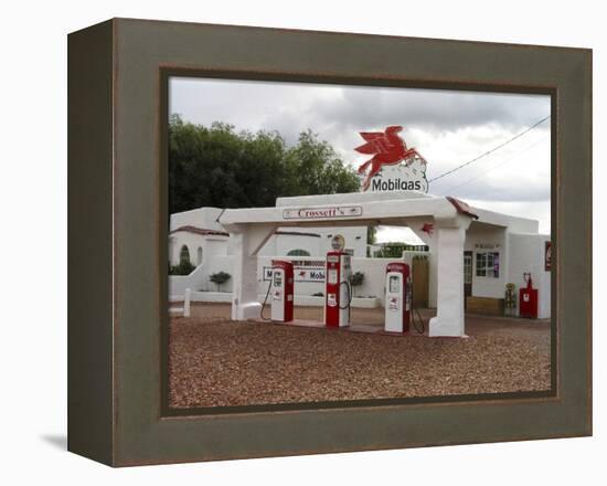 Vintage Mobil Gas Station, Ellensburg, Washington, USA-Nancy & Steve Ross-Framed Premier Image Canvas