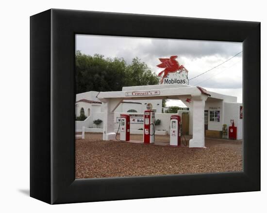 Vintage Mobil Gas Station, Ellensburg, Washington, USA-Nancy & Steve Ross-Framed Premier Image Canvas