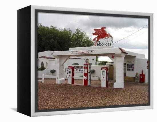 Vintage Mobil Gas Station, Ellensburg, Washington, USA-Nancy & Steve Ross-Framed Premier Image Canvas