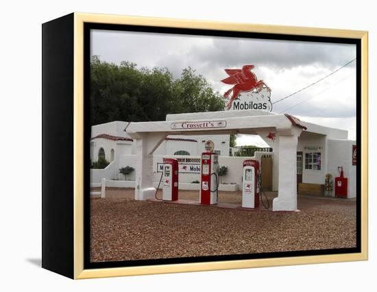 Vintage Mobil Gas Station, Ellensburg, Washington, USA-Nancy & Steve Ross-Framed Premier Image Canvas