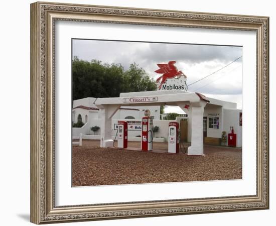 Vintage Mobil Gas Station, Ellensburg, Washington, USA-Nancy & Steve Ross-Framed Photographic Print