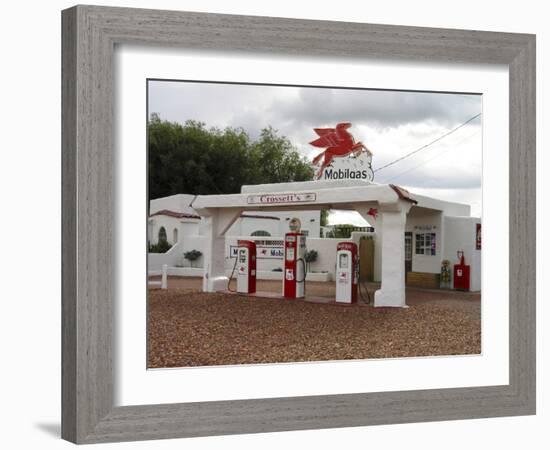 Vintage Mobil Gas Station, Ellensburg, Washington, USA-Nancy & Steve Ross-Framed Photographic Print