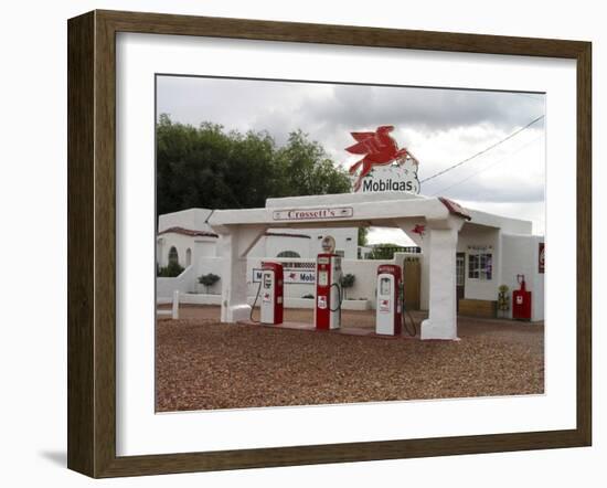 Vintage Mobil Gas Station, Ellensburg, Washington, USA-Nancy & Steve Ross-Framed Photographic Print