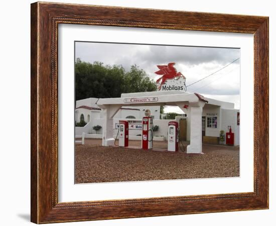 Vintage Mobil Gas Station, Ellensburg, Washington, USA-Nancy & Steve Ross-Framed Photographic Print