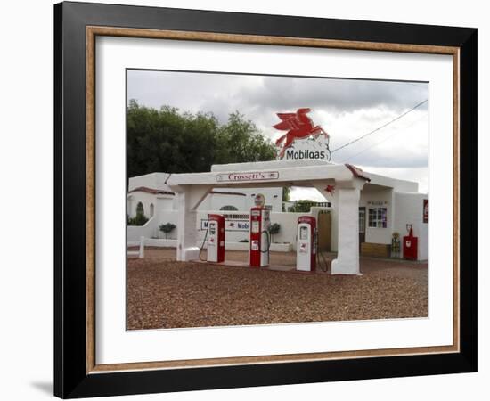 Vintage Mobil Gas Station, Ellensburg, Washington, USA-Nancy & Steve Ross-Framed Photographic Print