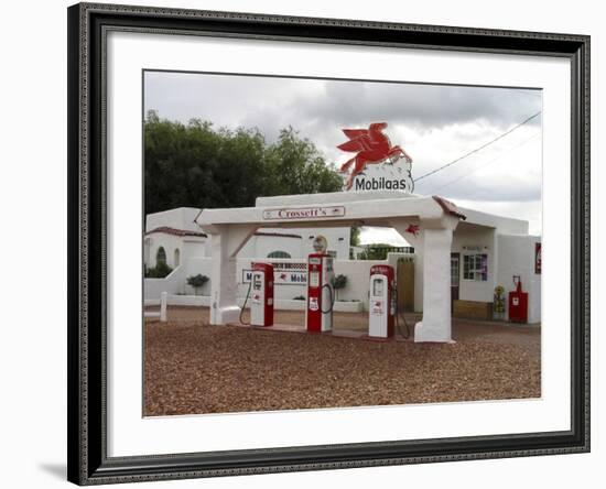 Vintage Mobil Gas Station, Ellensburg, Washington, USA-Nancy & Steve Ross-Framed Photographic Print