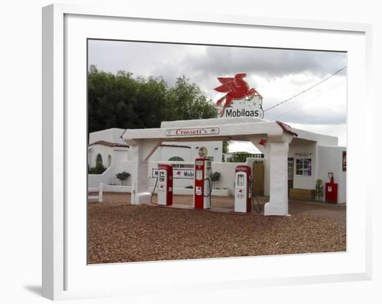 Vintage Mobil Gas Station, Ellensburg, Washington, USA-Nancy & Steve Ross-Framed Photographic Print