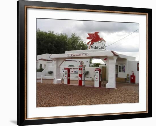 Vintage Mobil Gas Station, Ellensburg, Washington, USA-Nancy & Steve Ross-Framed Photographic Print