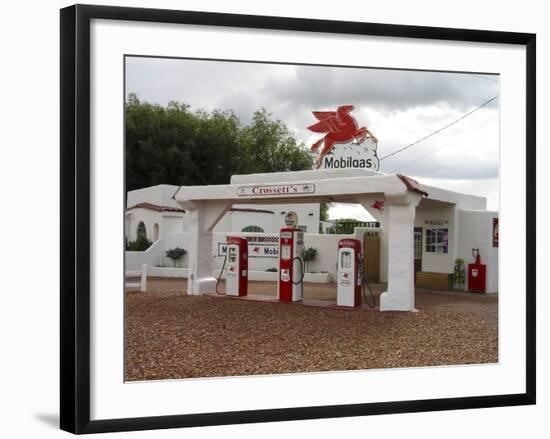 Vintage Mobil Gas Station, Ellensburg, Washington, USA-Nancy & Steve Ross-Framed Photographic Print