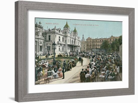 Vintage Monte Carlo Scene-null-Framed Art Print