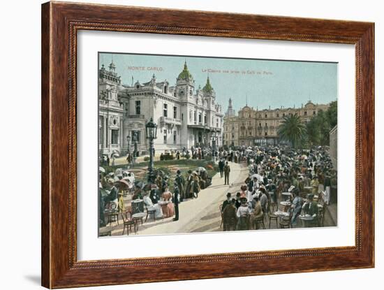 Vintage Monte Carlo Scene-null-Framed Art Print