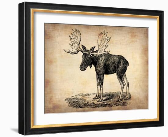 Vintage Moose-NaxArt-Framed Art Print