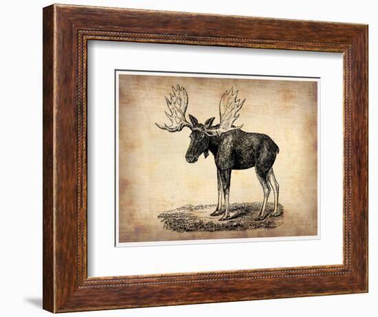 Vintage Moose-NaxArt-Framed Art Print