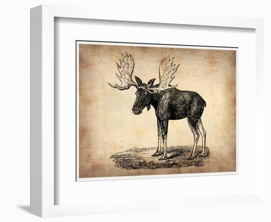 Vintage Moose-NaxArt-Framed Art Print