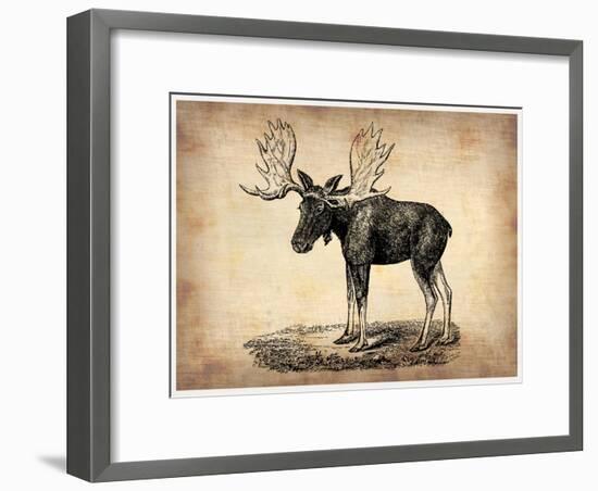 Vintage Moose-NaxArt-Framed Premium Giclee Print