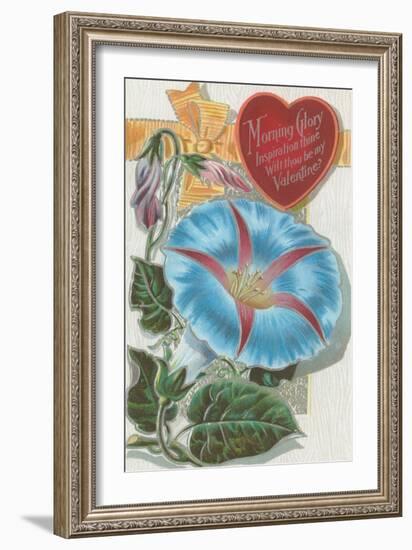 Vintage Morning Glory Valentine-null-Framed Art Print