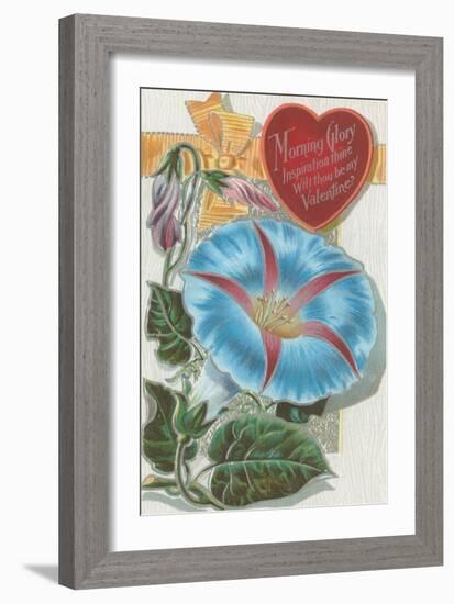Vintage Morning Glory Valentine-null-Framed Art Print