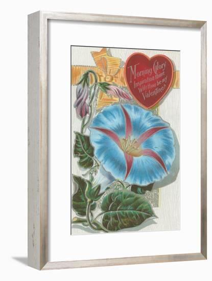 Vintage Morning Glory Valentine-null-Framed Art Print