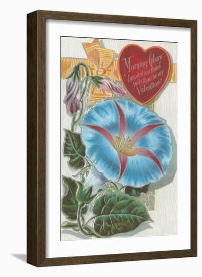 Vintage Morning Glory Valentine-null-Framed Art Print