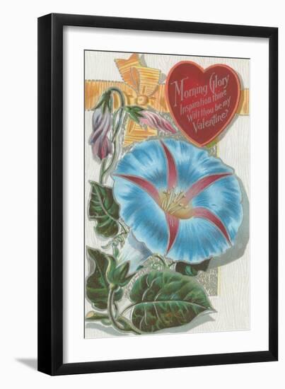 Vintage Morning Glory Valentine-null-Framed Art Print