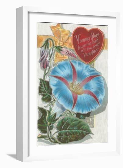 Vintage Morning Glory Valentine-null-Framed Art Print