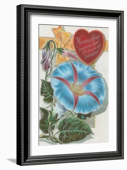 Vintage Morning Glory Valentine-null-Framed Art Print