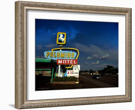 Vintage Motel Sign in America-Salvatore Elia-Framed Photographic Print