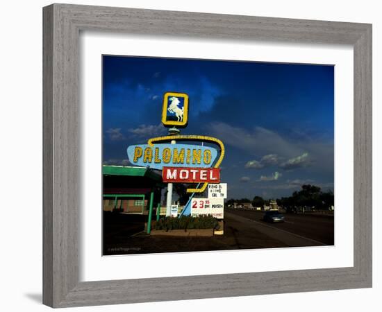 Vintage Motel Sign in America-Salvatore Elia-Framed Photographic Print