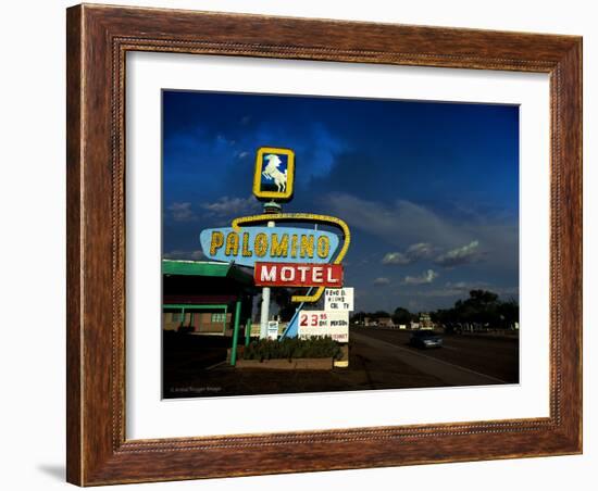 Vintage Motel Sign in America-Salvatore Elia-Framed Photographic Print