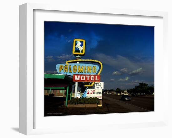 Vintage Motel Sign in America-Salvatore Elia-Framed Photographic Print