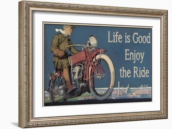 Vintage Motorcycle Mancave-F-Jean Plout-Framed Giclee Print