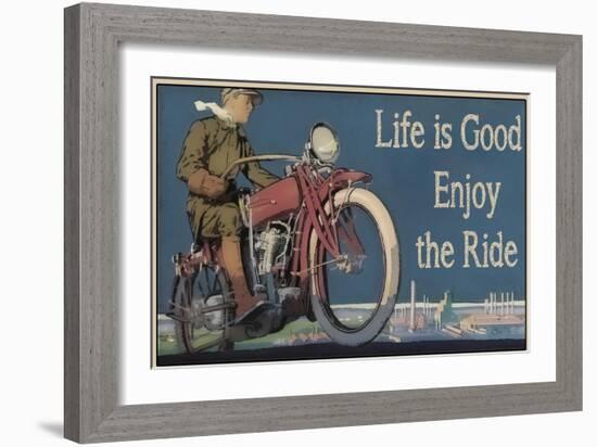 Vintage Motorcycle Mancave-F-Jean Plout-Framed Giclee Print