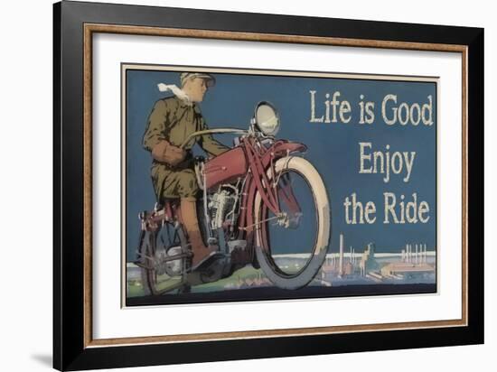 Vintage Motorcycle Mancave-F-Jean Plout-Framed Giclee Print