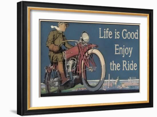 Vintage Motorcycle Mancave-F-Jean Plout-Framed Giclee Print