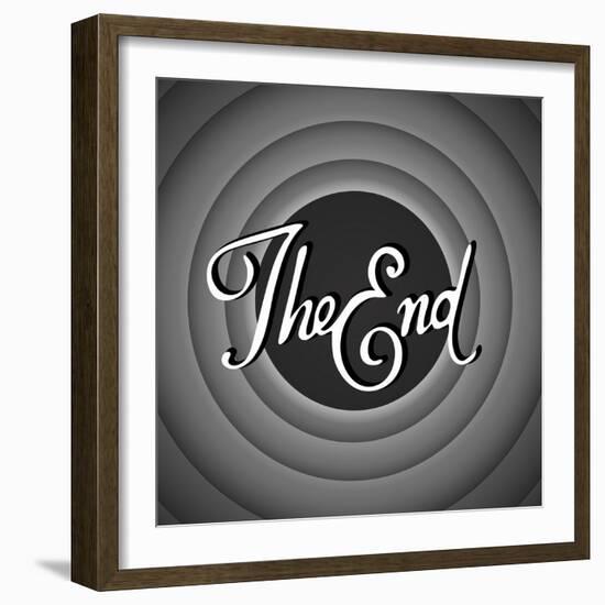 Vintage Movie Ending Screen-PiXXart-Framed Art Print