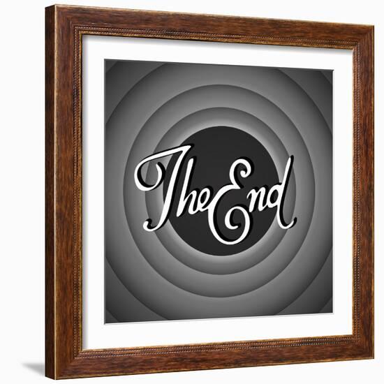 Vintage Movie Ending Screen-PiXXart-Framed Art Print