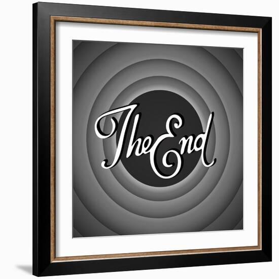 Vintage Movie Ending Screen-PiXXart-Framed Art Print