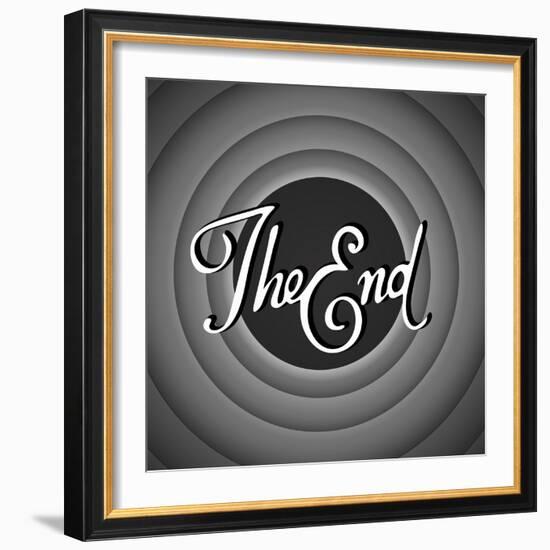 Vintage Movie Ending Screen-PiXXart-Framed Art Print