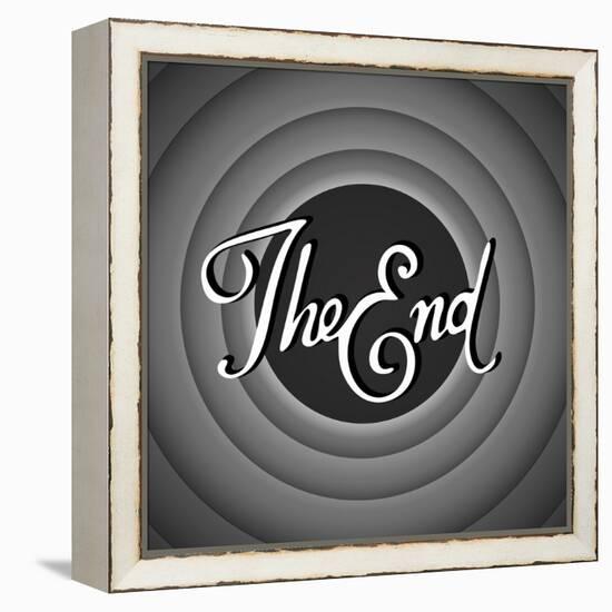 Vintage Movie Ending Screen-PiXXart-Framed Stretched Canvas