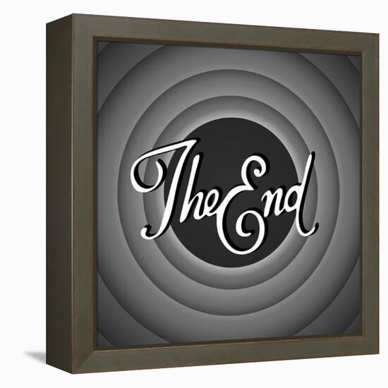 Vintage Movie Ending Screen-PiXXart-Framed Stretched Canvas