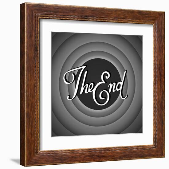 Vintage Movie Ending Screen-PiXXart-Framed Art Print