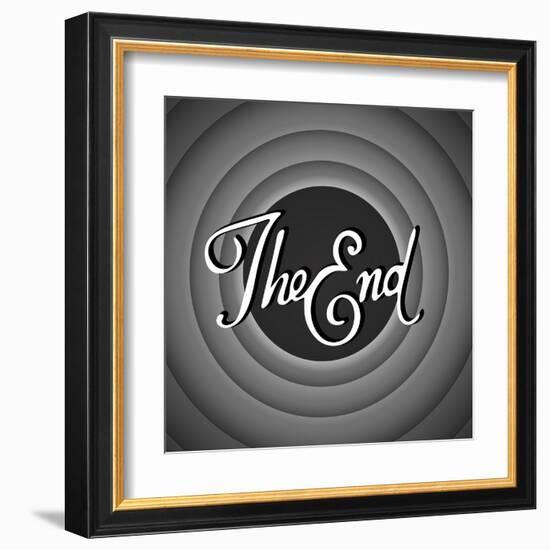 Vintage Movie Ending Screen-PiXXart-Framed Art Print