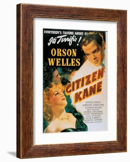 Vintage Movie Poster - Orson Welles in Citizen Kane-null-Framed Art Print