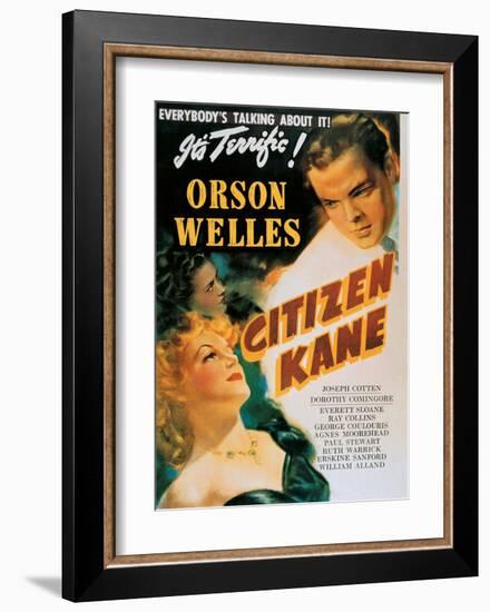 Vintage Movie Poster - Orson Welles in Citizen Kane-null-Framed Art Print