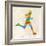 Vintage Multicolor Running Man-cienpies-Framed Art Print