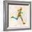 Vintage Multicolor Running Man-cienpies-Framed Art Print