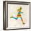 Vintage Multicolor Running Man-cienpies-Framed Art Print